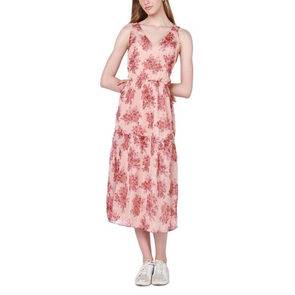 Womens V-Neck Calf MIDI Dress - Picture 1 of 3